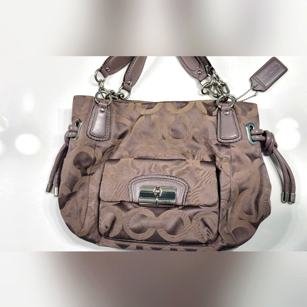 Lavender Coach Signature Hobo & matching wallet